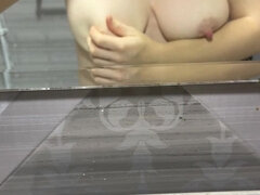 18, Badeværelse, Blondine, Europærer, Tysk, Naturlige bryster, Solo, Teenager