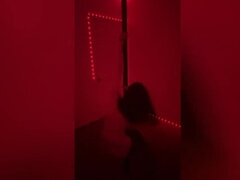Cute Girl Strip Tease Pole Dancing