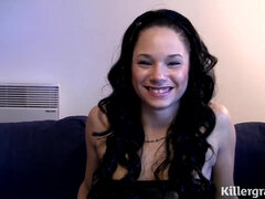 Красивые, Брюнетки, Глубокая глотка, Двойное проникновение, Сперма на лице, Соски, Оргазм, Тату