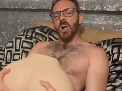 Stroking the Tip of My Big Dick with My Ass Doll