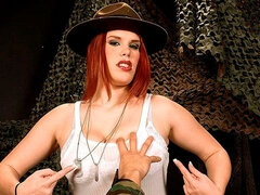 ぽっちゃり, デカパイ, フェラチオ, バック, 手コキする, 淫乱熟女, 赤毛, ストリッピング