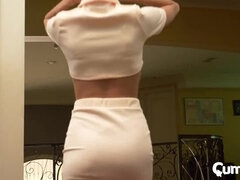 Brunett, Creampie, Snopp, Sätta munkavle på, Hardcore, Verklighet, Rider, Kort hår