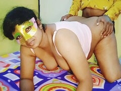 Telugu aunty from India hooks up with neighbor for a wild threesome with a hung stud