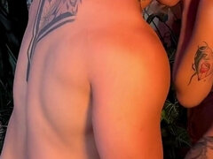 18, ビキニ, ブロンド, フェラチオ, カップル, ラティーナ, プール, ティーン