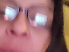 Cul, Brunette brune, Pétant, Lunettes