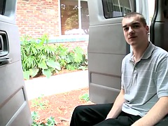 Picked up str8 twink fucks gay ass in van until cumshot