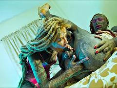 Bondage discipline sadomasochisme, Blond, Pijpbeurt, Stel, Dominante vrouw, Fetisj, Hd, Tatoeage
