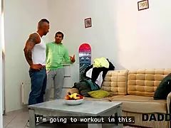 Daddy4k. my trainer had a fresh lump of equipment in his panties