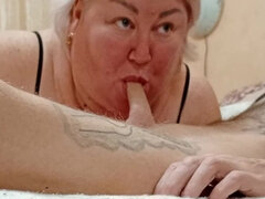 Amateur, Belle grosse femme bgf, Blonde, Sucer une bite, Éjaculer dans la bouche, Tir de sperme, Mature