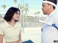 Watch Shrooms Q's Tennis Slut Masturbate & Get Her Cunt Pounded!