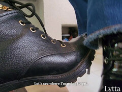 Sexy Dominant Double Boots Shoejob - Pervert Punished by Sexy Boots CBT & Shoejob Until He Cums POV