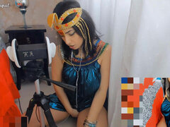 Cleopatra Cosplay Asmr Intense Ear Licking and Sex Machine Pussy Fucking