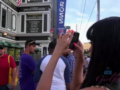 French escort takes hot bath - Public footage