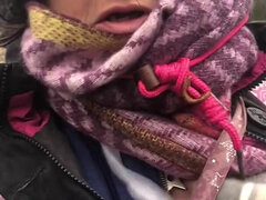 Amador amadora, Britânico, Exibicionismo, Maduroa, Ao ar livre cartaz de rua outdoor, Público, Solo chão