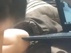 Amateur Wife Sucks and Jerks Cock While Watching Her Homemade Porn