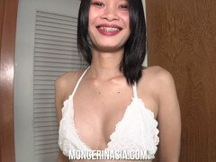 Young Thai girl pregnant on her first day at work