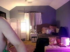 Incredible blonde with huge tits hanging out on cam - striptease