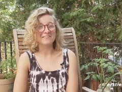 Penetracion con dedos, Alemán, Gafas, Peludo, Masturbación, Coño