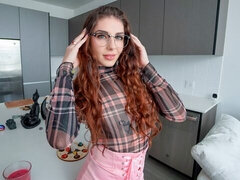 Grosser schwanz, Blasen, Bekleidet, Süss, Brille, Handjob, Lecken, Dürr