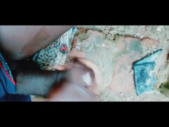 18, 아마추어, 흑인, 사정 샷, 야외의, 혼자, 청소년