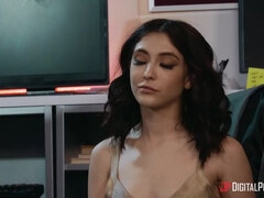 アメリカ人, ブロンド, フェラチオ, チン, バック, なめる, タトゥー, オッパイの