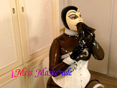 Female mask, catsuit, latex hood