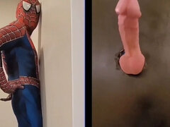 Spiderman Encounters a Glory Hole with His Big Cock Gloryhole Nemesis