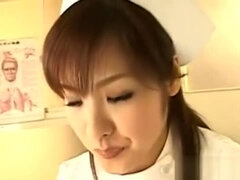 Teasing asian nurse
