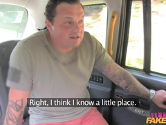 Driver's Big Tits Get Covered in Cum