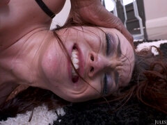 Noire, Tir de sperme, Double pénétration, Interracial, Rousse roux, Jarretelles, Adolescente, Nénés
