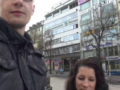 Czech couple shares their hot cash for a POV fuck in public