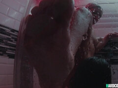 Lesbian girlfriends blowjobs under shower