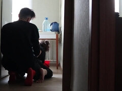 Cleaning Cum Whore Maid Also Loves Cleaning Cock Cum