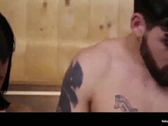 Mom Bang In The Sauna While The Husband Calls