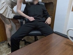 Amatør, Par, Sperm skott, Runke, Kontor, Sekretær, Strømper