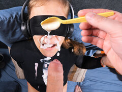 My Turtleneck and Face Are All in Cum and Yogurt! New Taste Game