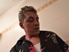 Busty babe with pierced pussy fucked in the hostel tower by roommate