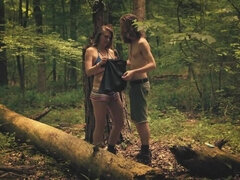 Sperm skott, Hårete, Naturlige bryster, Utendørs
