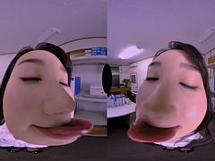 Tredimensionell, Asiatisk, Fetisch, Japansk, Slick, Kontor, Pov