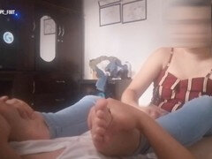 Stopala, Footjob, Dekle drka tiča