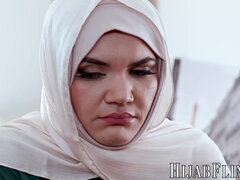 A plumber seduces hijab wife Naudi Nala into having her first sex