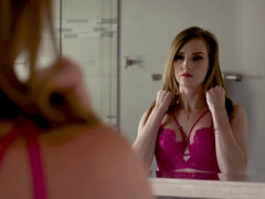 Ashley Lane moans in pleasure as her tight pussy gets stuffed in doggy & cowgirl positions