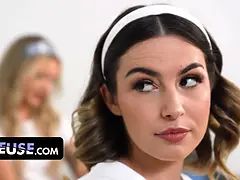 Blondine, Frau frau mann, Hd, Hausmädchen, Party, Rock, Tätowierung, Flotter dreier