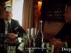 Blonde, Sucer une bite, Tir de sperme, Queue, Léchez, Rugueux, Tatouage, Plan cul à trois