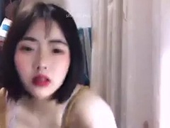 아시안, 일본인, 젖꼭지, 혼자, 웹캠