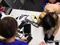 Hispanic suspect tag teamed by exciting mall cops