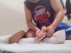 Asiatisk, Par, Homosexuell, Massage, Olja