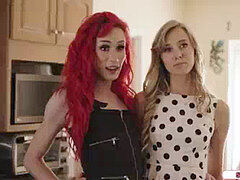 Trans Jenna inhales and gf share a trouser snake