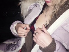 Naughty stepsister gives me a deep throat surprise while we wait at McDonald's