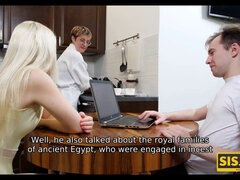 Stepsis caught in the act & seduced by horny stepbrother in 4K